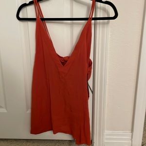 NWT Lulu’s Adrift Womens Tank Top Rust Medium Tie Back